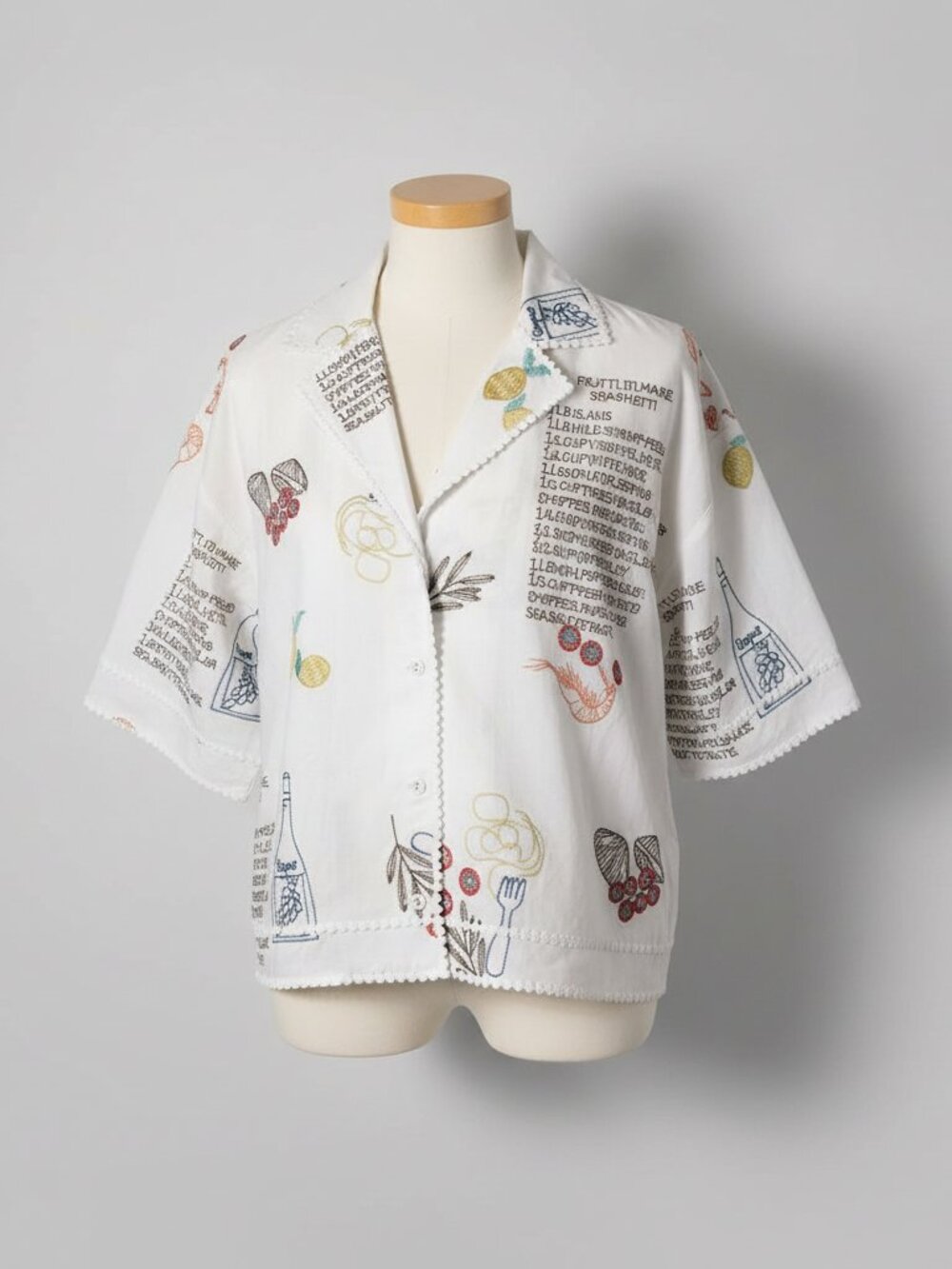 Caroline Constas New York Embroidered Linen Blend Blouse – Size S – NWT